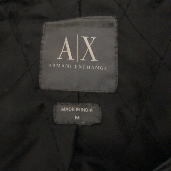A|X Armani Exchange Black Sparkle Leather Motorcycle Jacket M - Picture 6 of 8